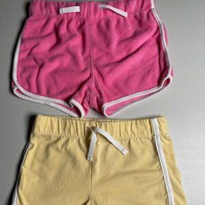 Two Pair Oshkosh/Carter's Drawstring Shorts, Size 6/6X